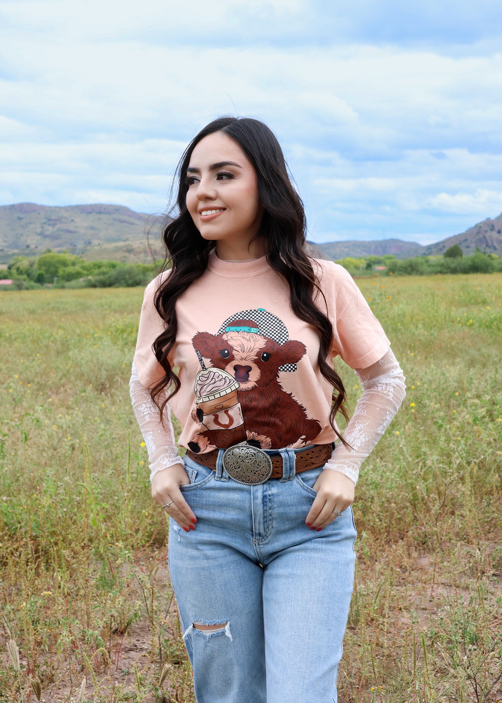 Checkerhat Cow Western Tee