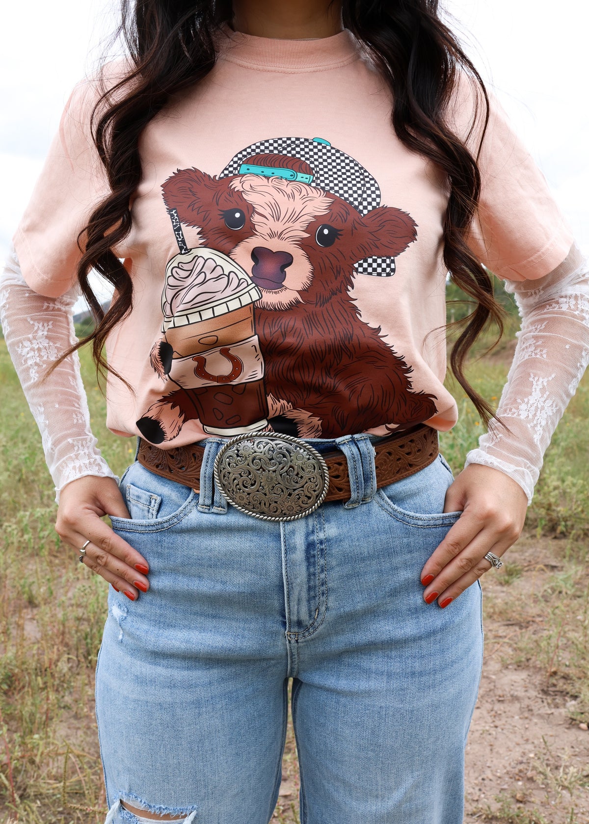 Checkerhat Cow Western Tee