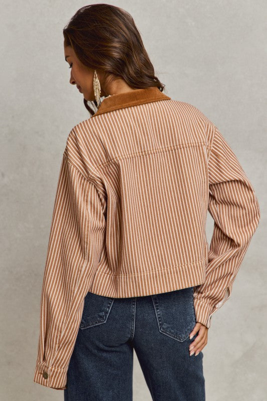 Stripe Button Down Jacket