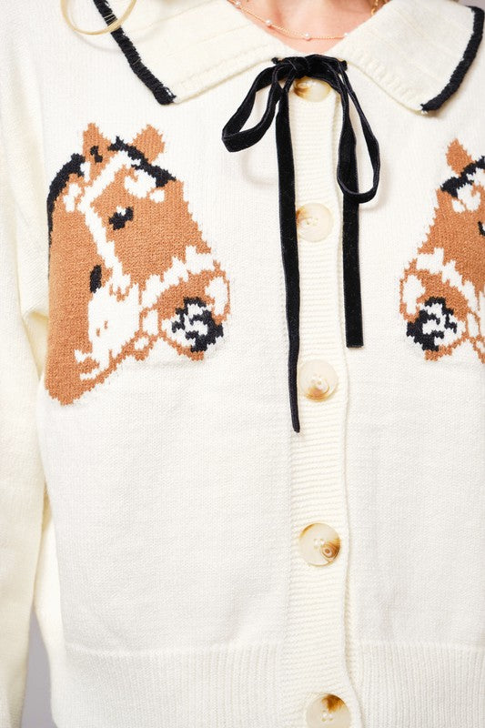 Horse Button-Down Cardigan