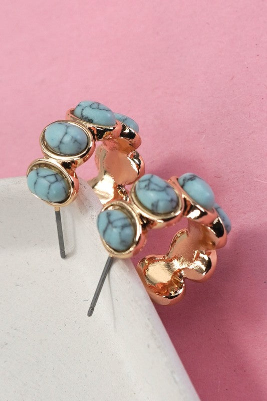 Turq Hoop Earrings